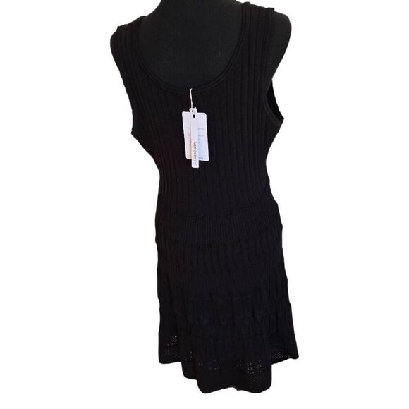 NWT Merokeety Womens Knit Sleeveless Fit And Flare Sweater Dress Black XL - Picture 6 of 13
